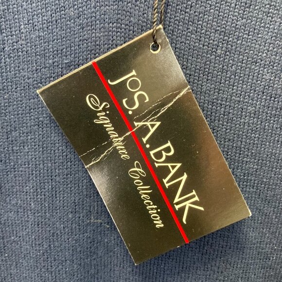 NWT Jos. A. Bank Signature Pima Cotton Sweater Mens 2XL Navy Blue V-Neck XXL - Picture 3 of 11